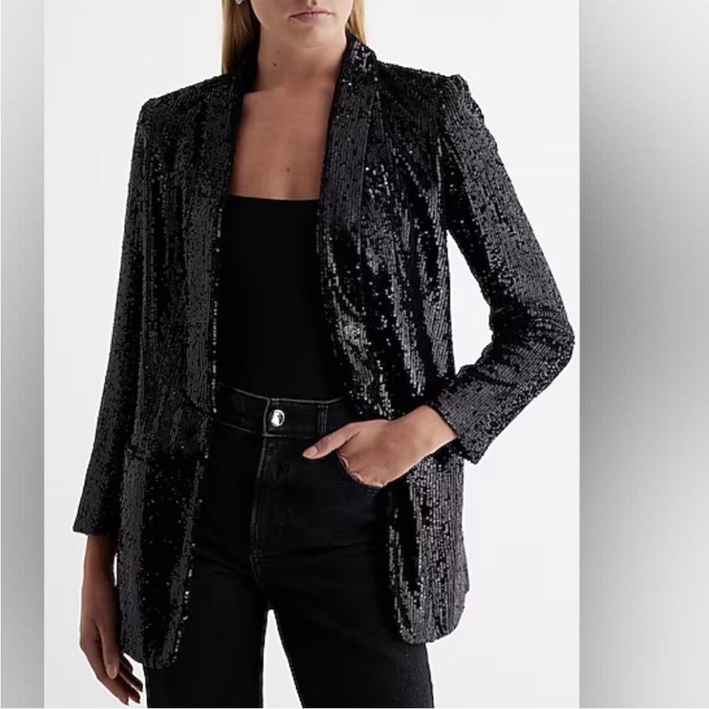 Sequin Black Blazer Jacket